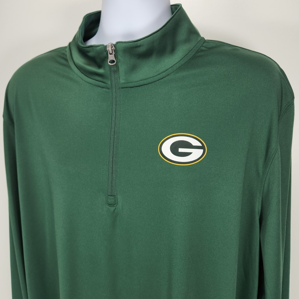 Fanatics NFL Green Bay Packers 1/4 Zip Long Sleeve Pullover Sz 2XL Light Weight
